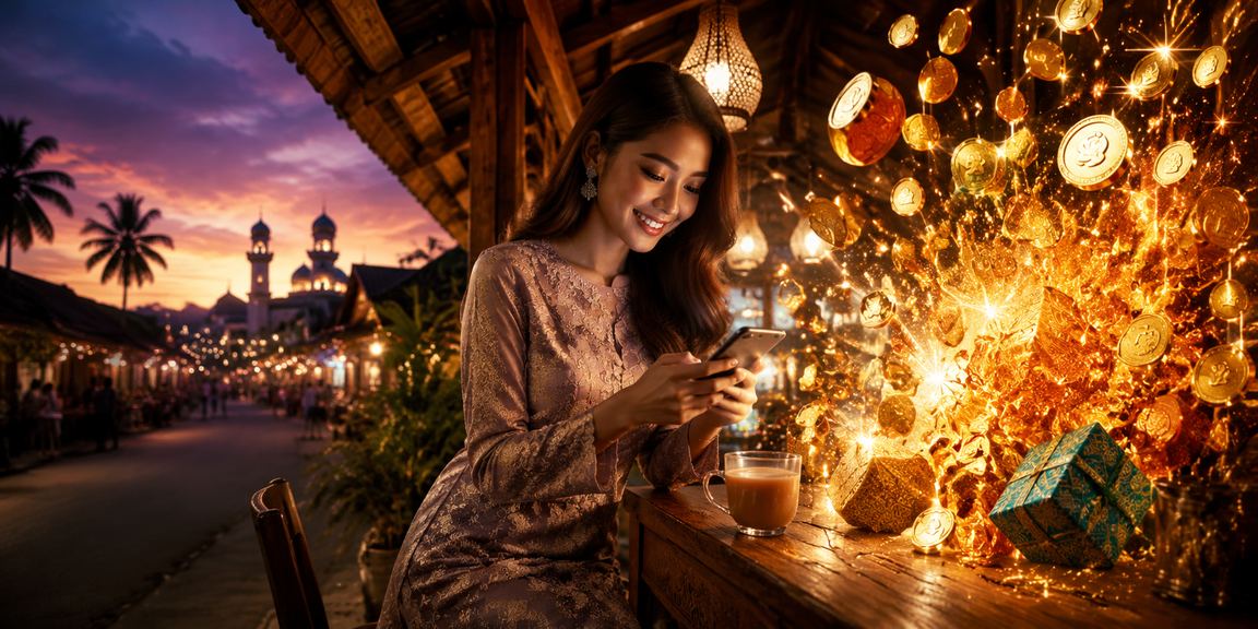 Pengguna Malaysia bermain kasino mudah alih semasa sambutan Hari Raya dengan suasana meriah